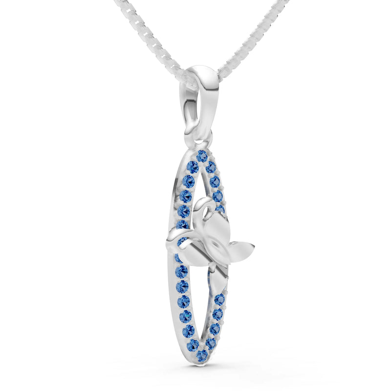 London Blue Topaz Butterfly Pendant