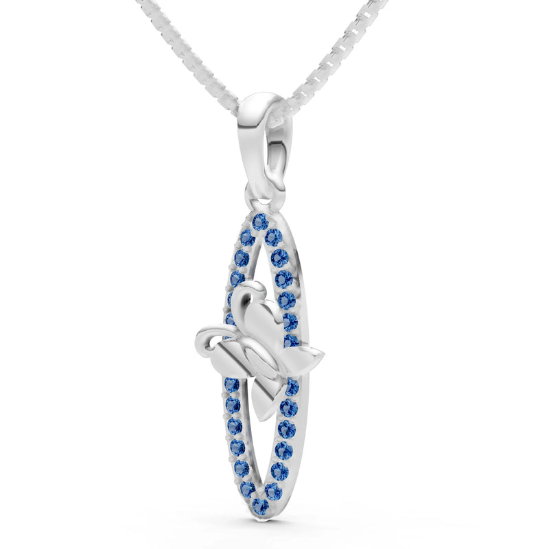London Blue Topaz Butterfly Pendant