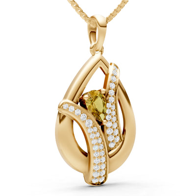Citrine Pave Gemstone Pendant