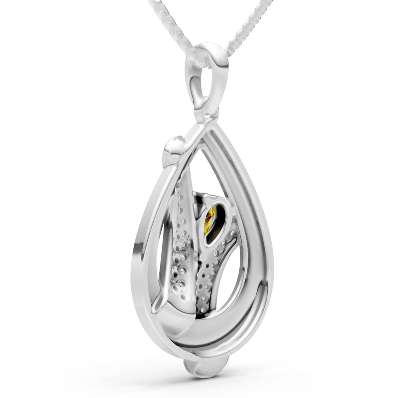 Citrine Pave Gemstone Pendant
