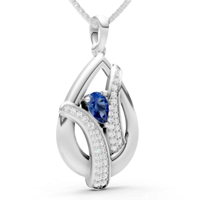 Blue Sapphire Pave Gemstone Pendant