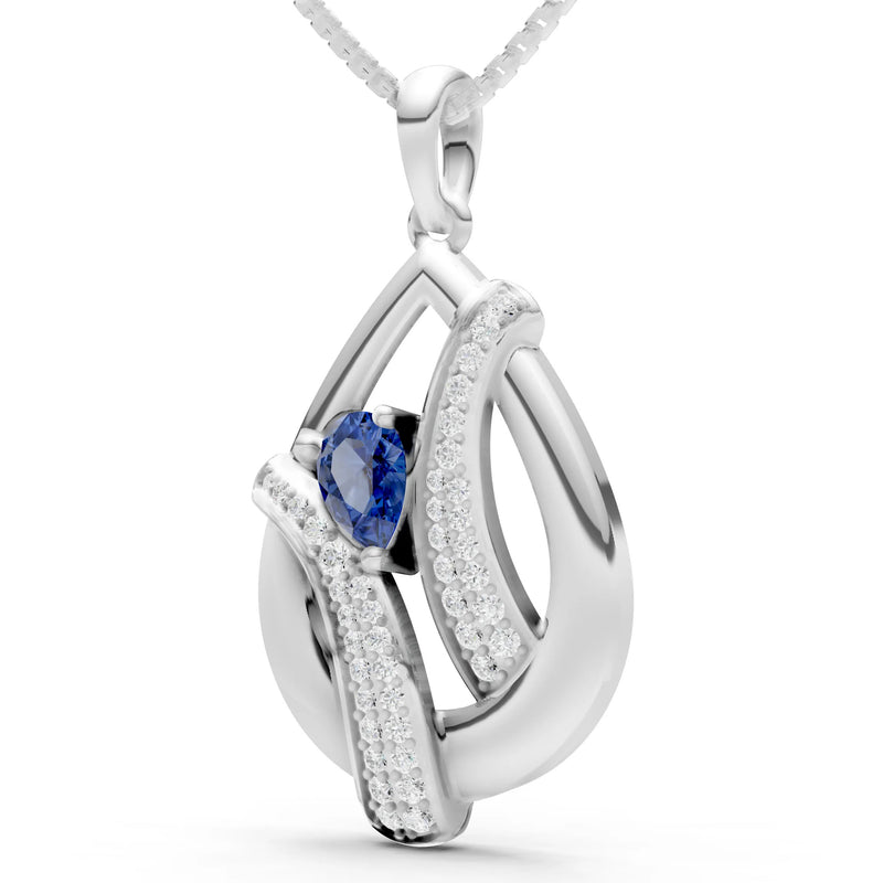 Blue Sapphire Pave Gemstone Pendant