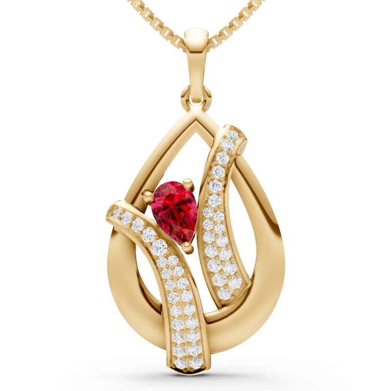 Ruby Pave Gemstone Pendant