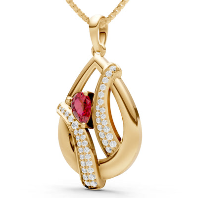 Ruby Pave Gemstone Pendant