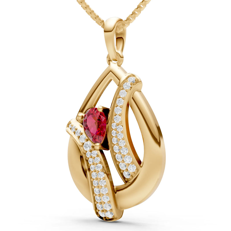 Ruby Pave Gemstone Pendant