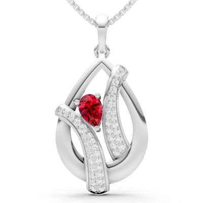 Ruby Pave Gemstone Pendant