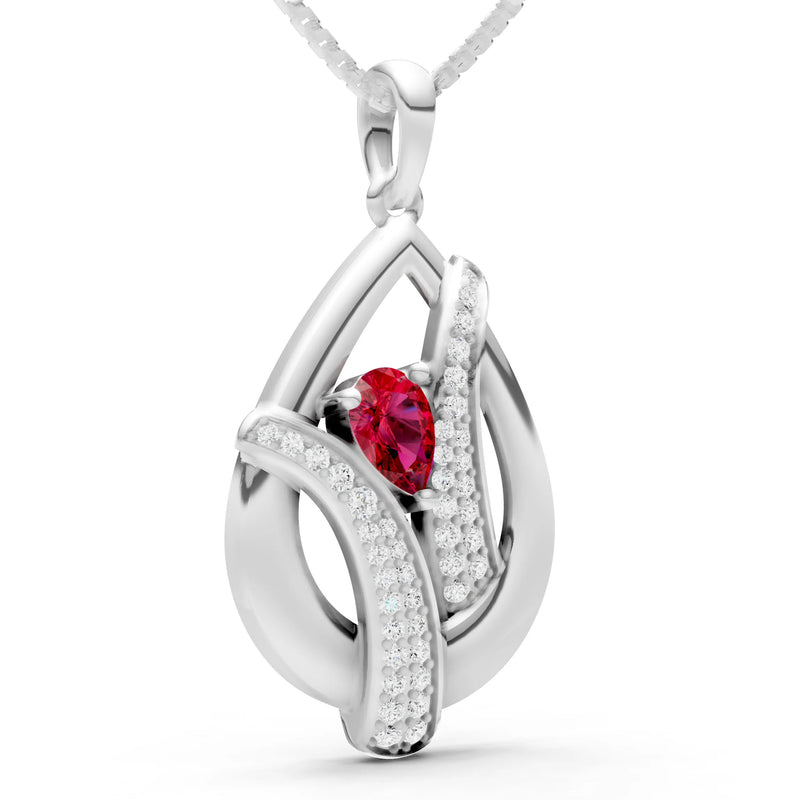 Ruby Pave Gemstone Pendant