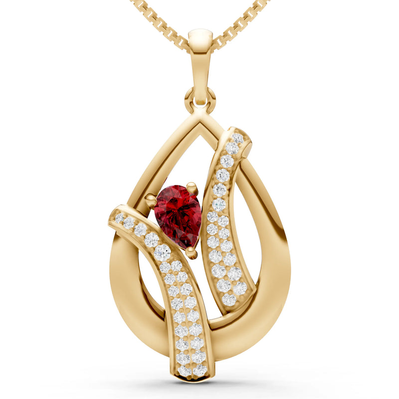 Garnet Pave Gemstone Pendant