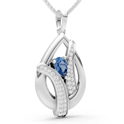 London Blue Topaz Pave Gemstone Pendant