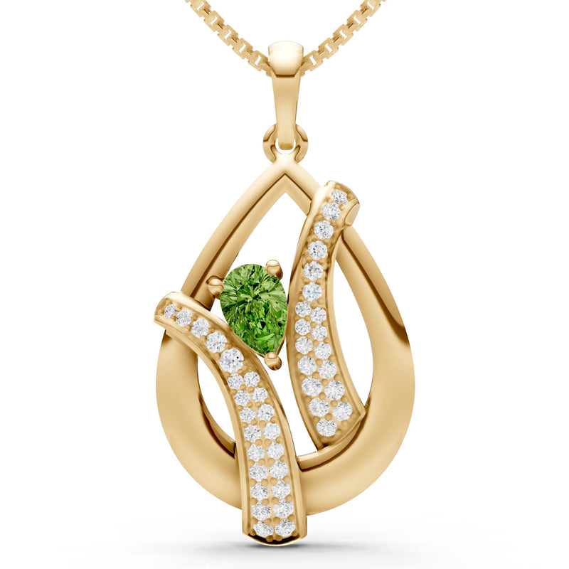 Peridot Pave Gemstone Pendant