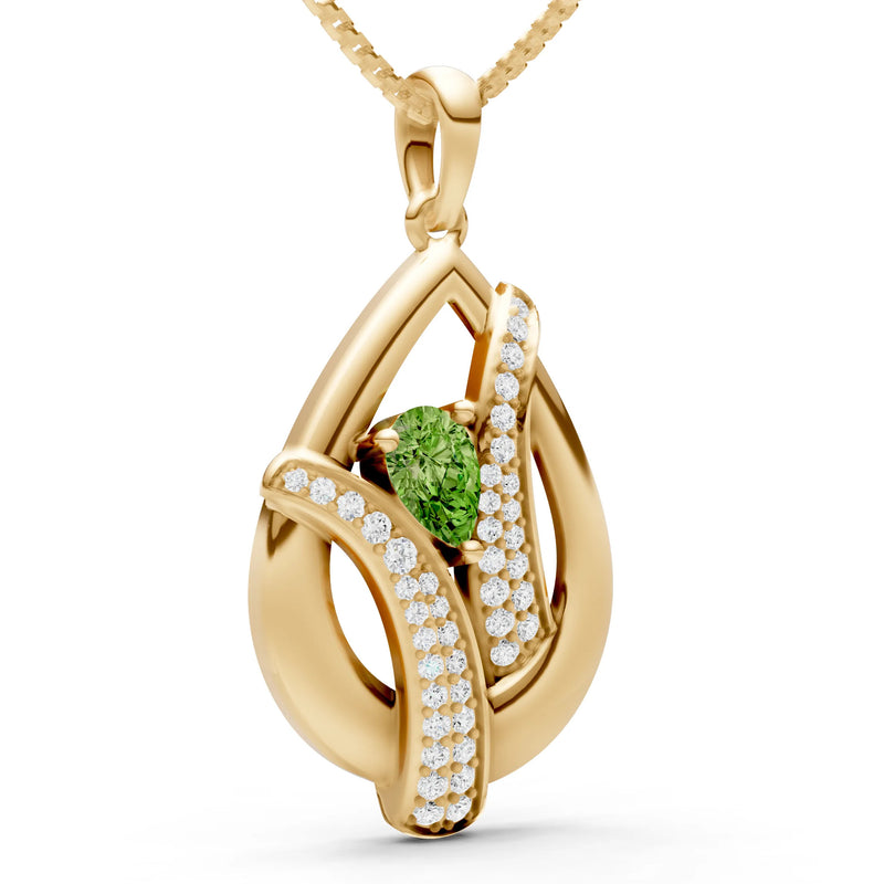 Peridot Pave Gemstone Pendant