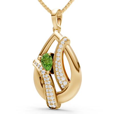 Peridot Pave Gemstone Pendant