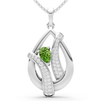 Peridot Pave Gemstone Pendant
