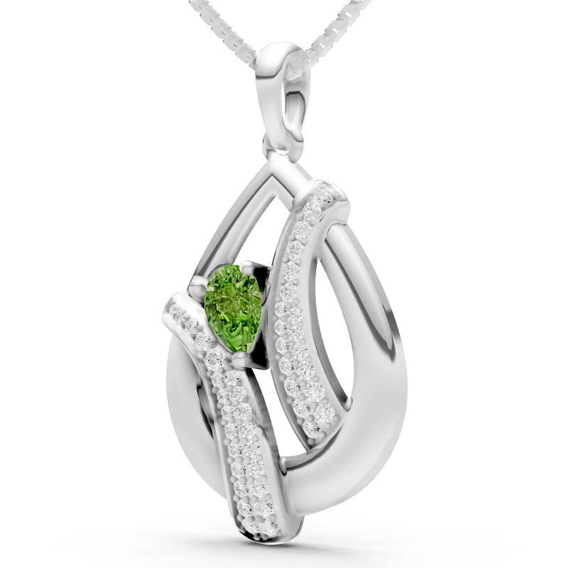Peridot Pave Gemstone Pendant