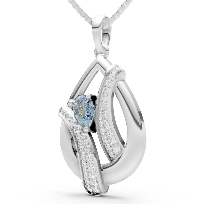 Aquamarine Pave Gemstone Pendant