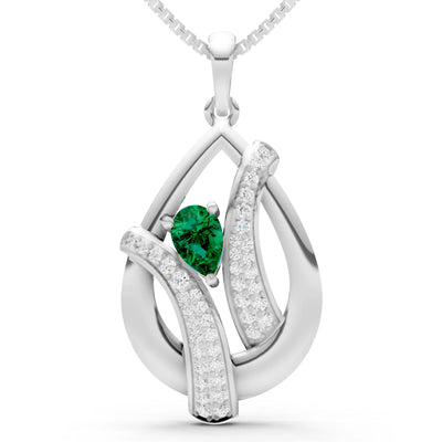 Emerald Pave Gemstone Pendant