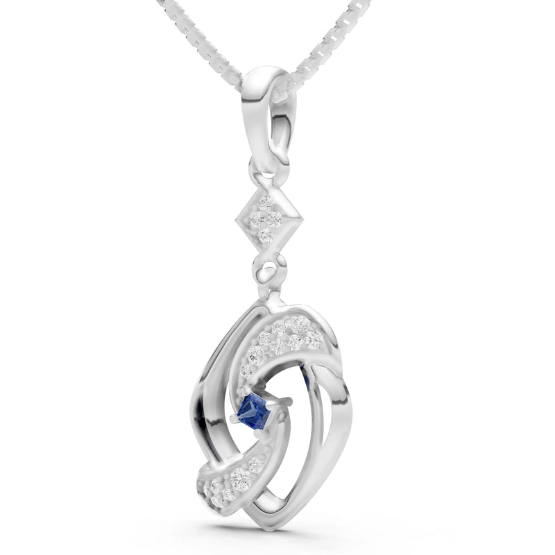 Blue Sapphire Princess Gemstone Pendant