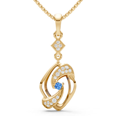 Swiss Blue Topaz Princess Gemstone Pendant