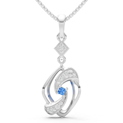 Swiss Blue Topaz Princess Gemstone Pendant