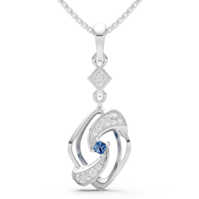 London Blue Topaz Princess Gemstone Pendant