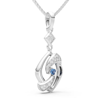 London Blue Topaz Princess Gemstone Pendant