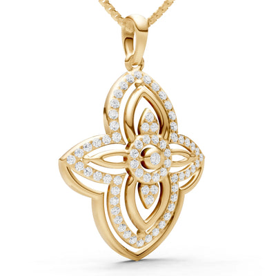 Diamond Multi Gemstone Pave Set Pendant