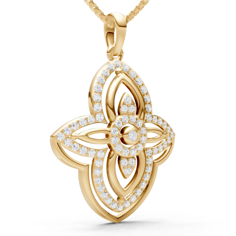 Diamond Multi Gemstone Pave Set Pendant