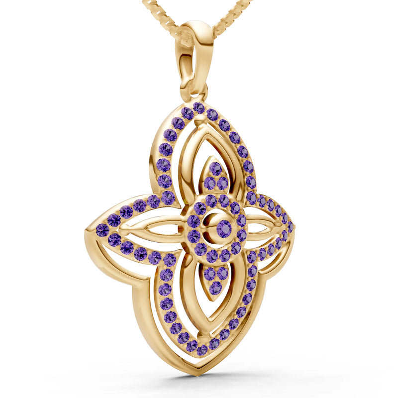 Multi Gemstone Pave Set Pendant