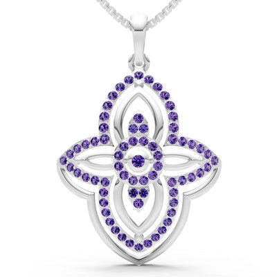 Multi Gemstone Pave Set Pendant