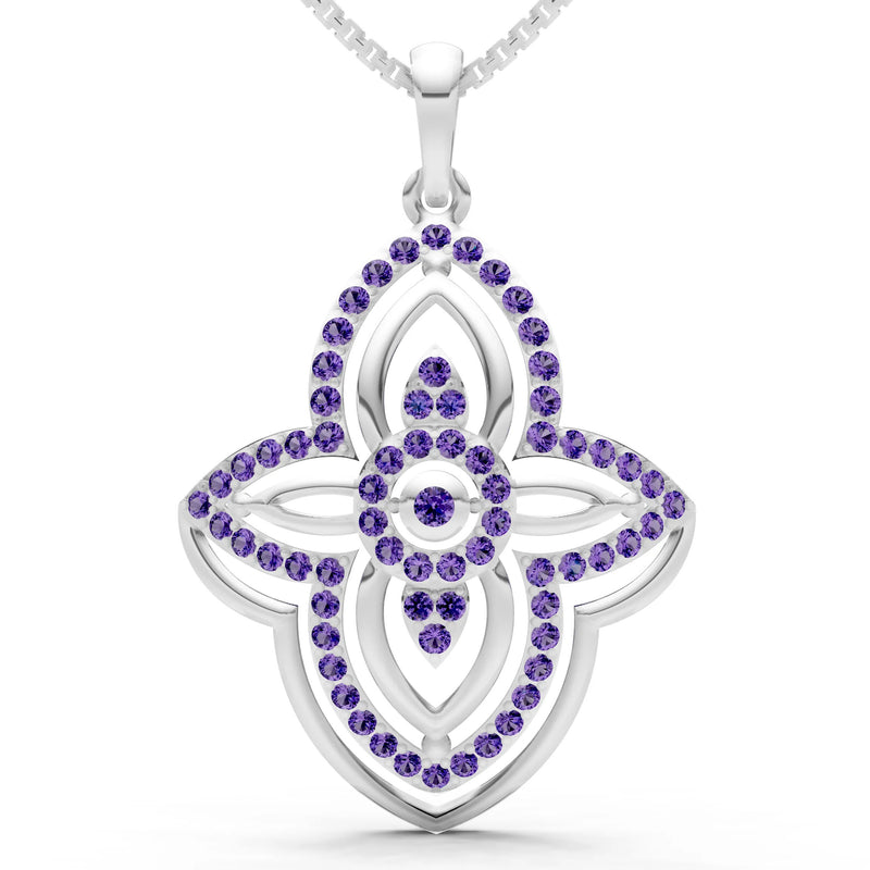 Multi Gemstone Pave Set Pendant