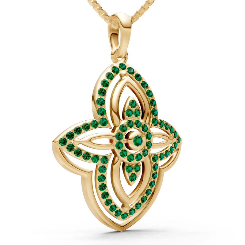 Multi Gemstone Pave Set Pendant