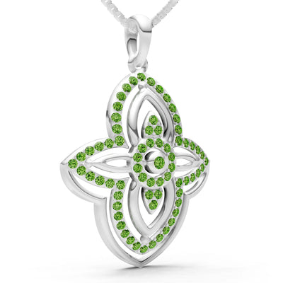 Multi Gemstone Pave Set Pendant