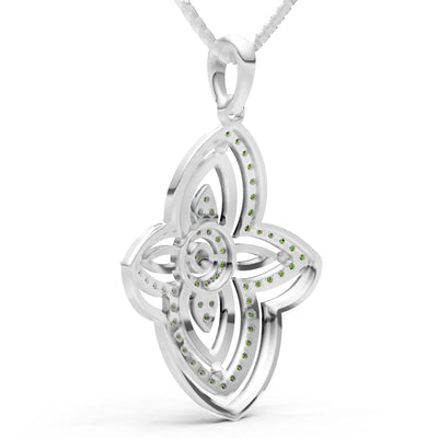 Peridot Multi Gemstone Pave Set Pendant