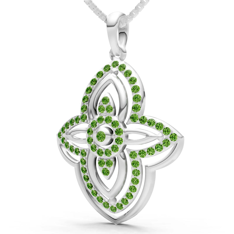 Peridot Multi Gemstone Pave Set Pendant