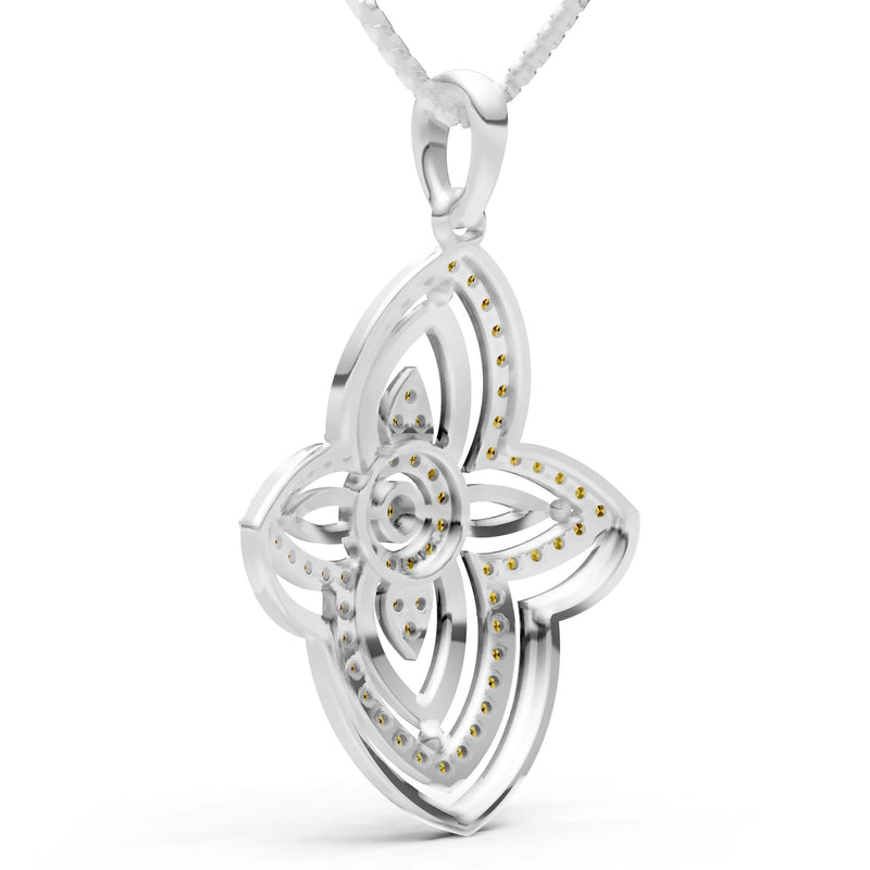 Citrine Multi Gemstone Pave Set Pendant