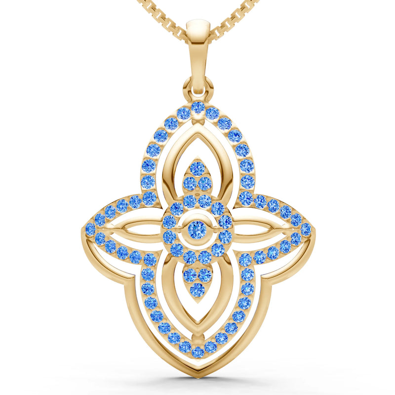 Multi Gemstone Pave Set Pendant