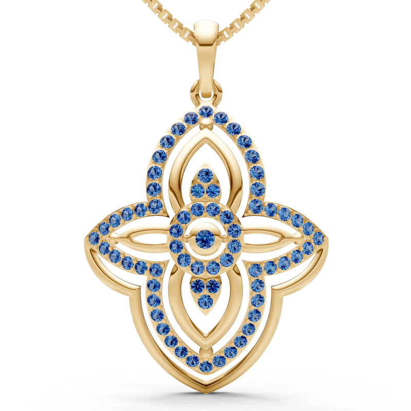 Multi Gemstone Pave Set Pendant