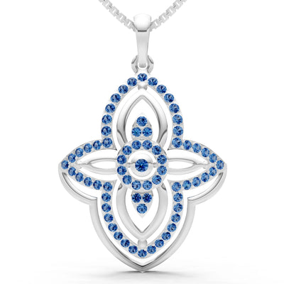 Multi Gemstone Pave Set Pendant