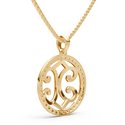 Diamond Round Gemstone Pendant