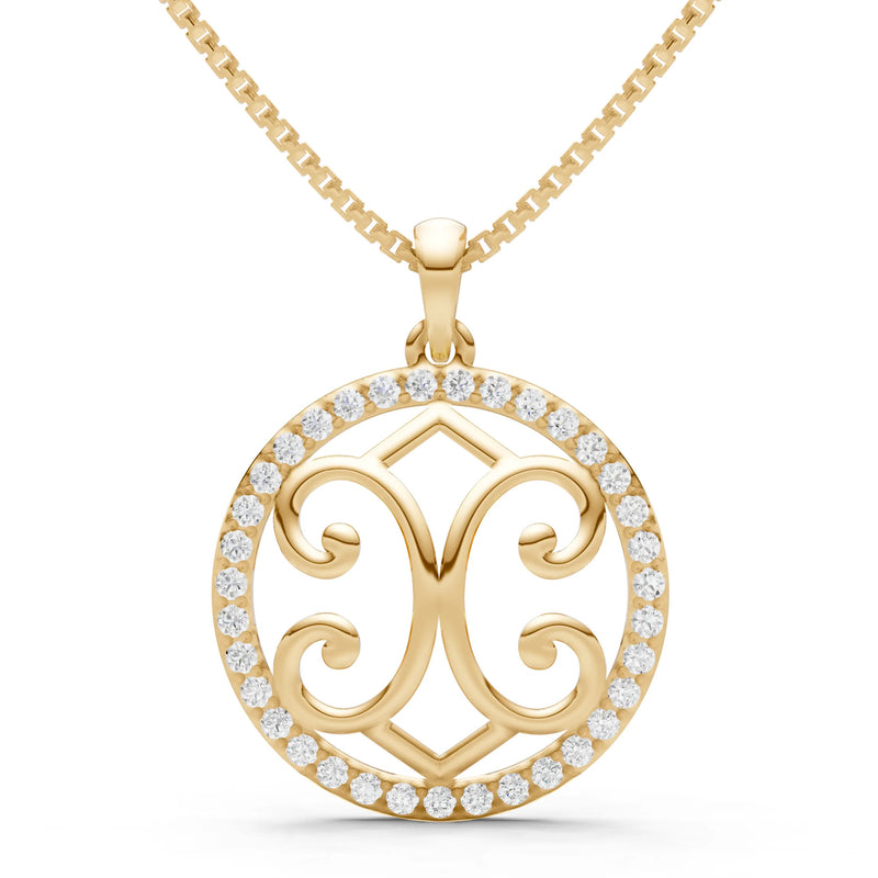 Diamond Round Gemstone Pendant