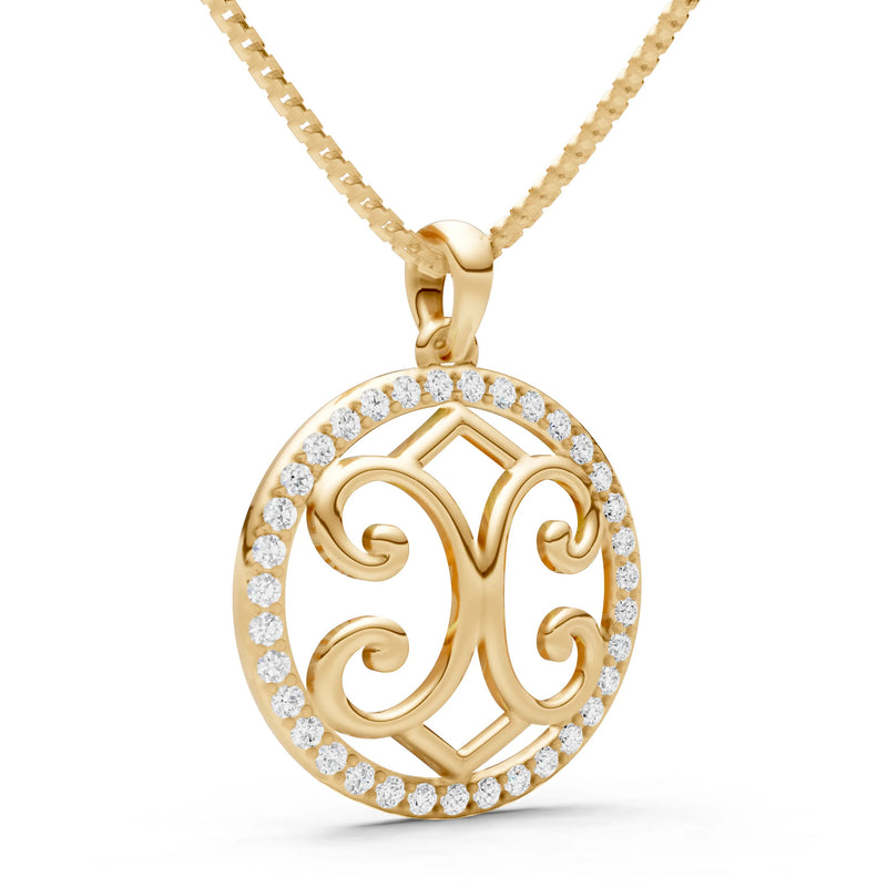 Diamond Round Gemstone Pendant