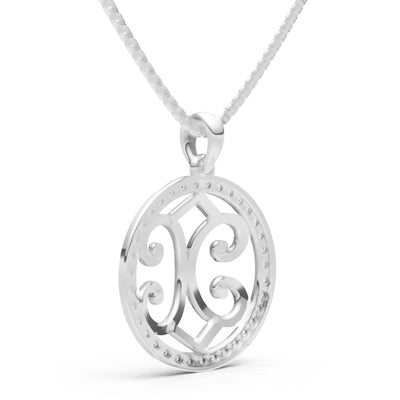 Diamond Round Gemstone Pendant