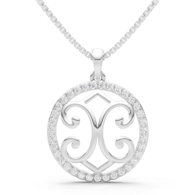 White Topaz Round Gemstone Pendant