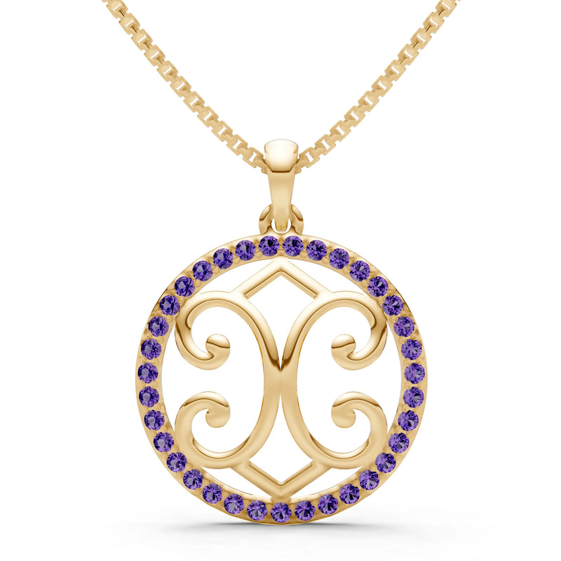 Amethyst Round Gemstone Pendant