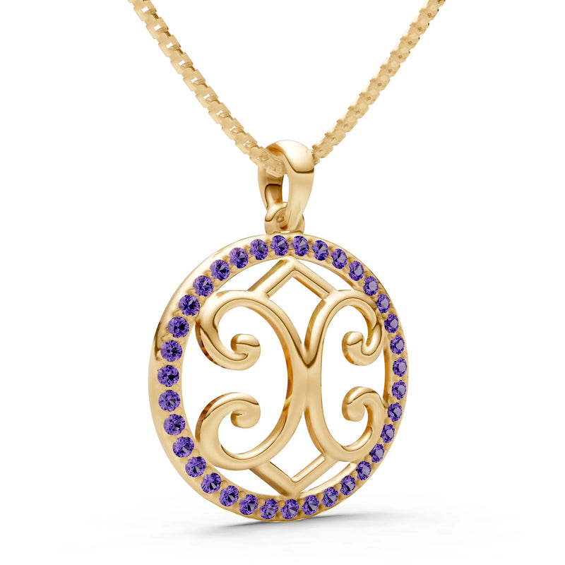 Amethyst Round Gemstone Pendant