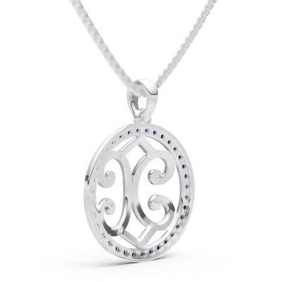 Amethyst Round Gemstone Pendant