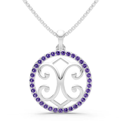 Amethyst Round Gemstone Pendant