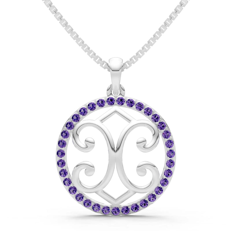 Amethyst Round Gemstone Pendant