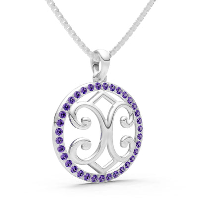 Amethyst Round Gemstone Pendant