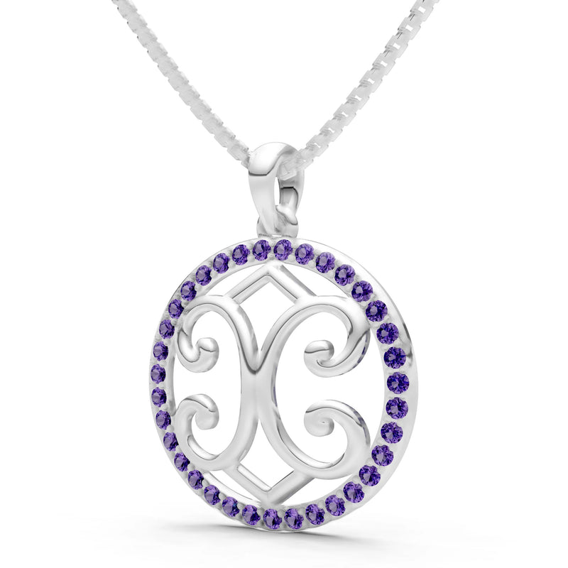 Amethyst Round Gemstone Pendant